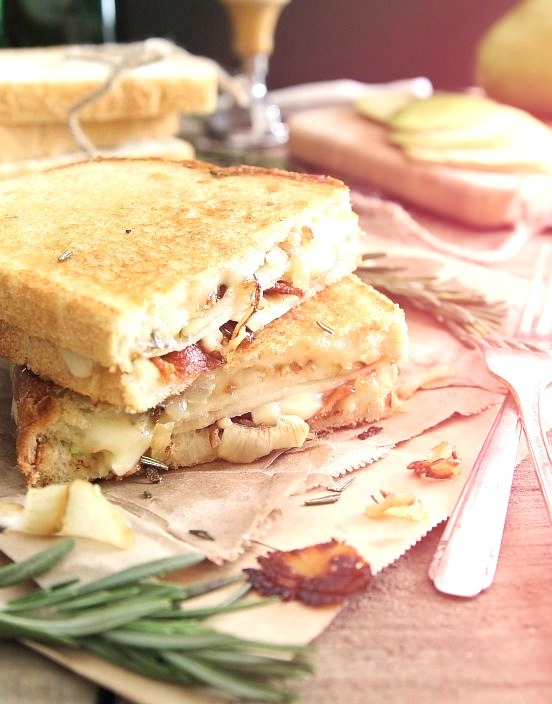 pear, bacon and brie grilled cheese
