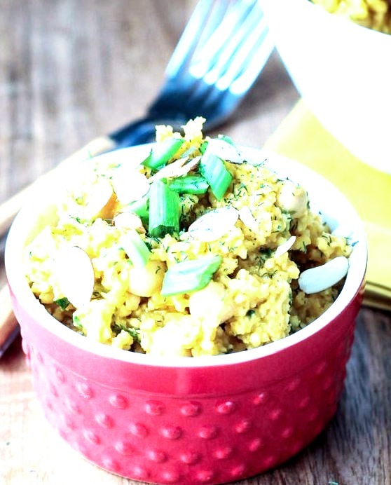 Lemon Millet with Chickpeas & Dill