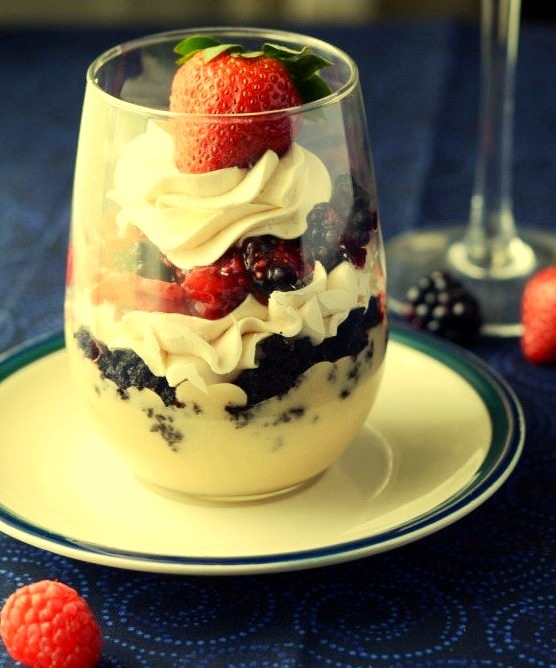 White Mocha-Latte Berry Mini Trifle