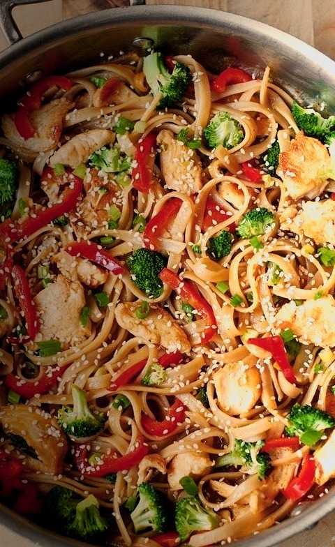 Asian Sesame Chicken and Noodles
